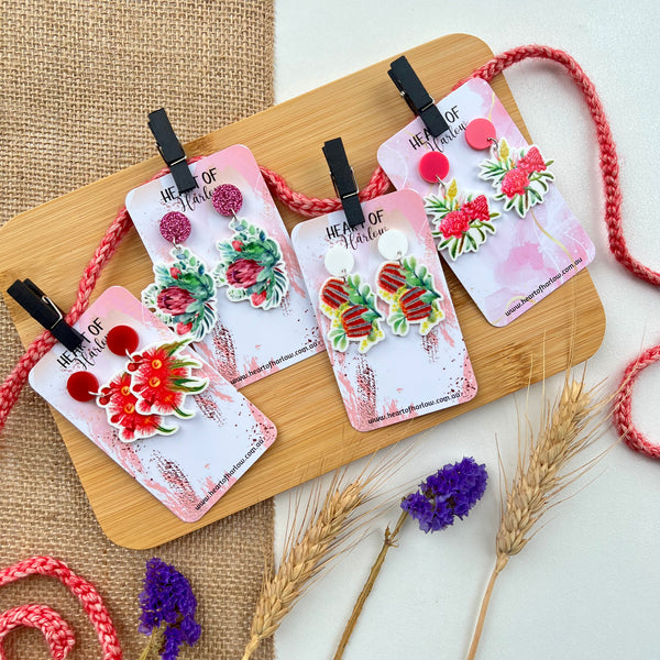 Australian Flora Banksia Dangle Earrings