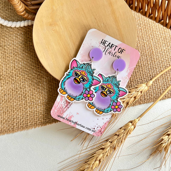 Furry Pet Dangle Earrings