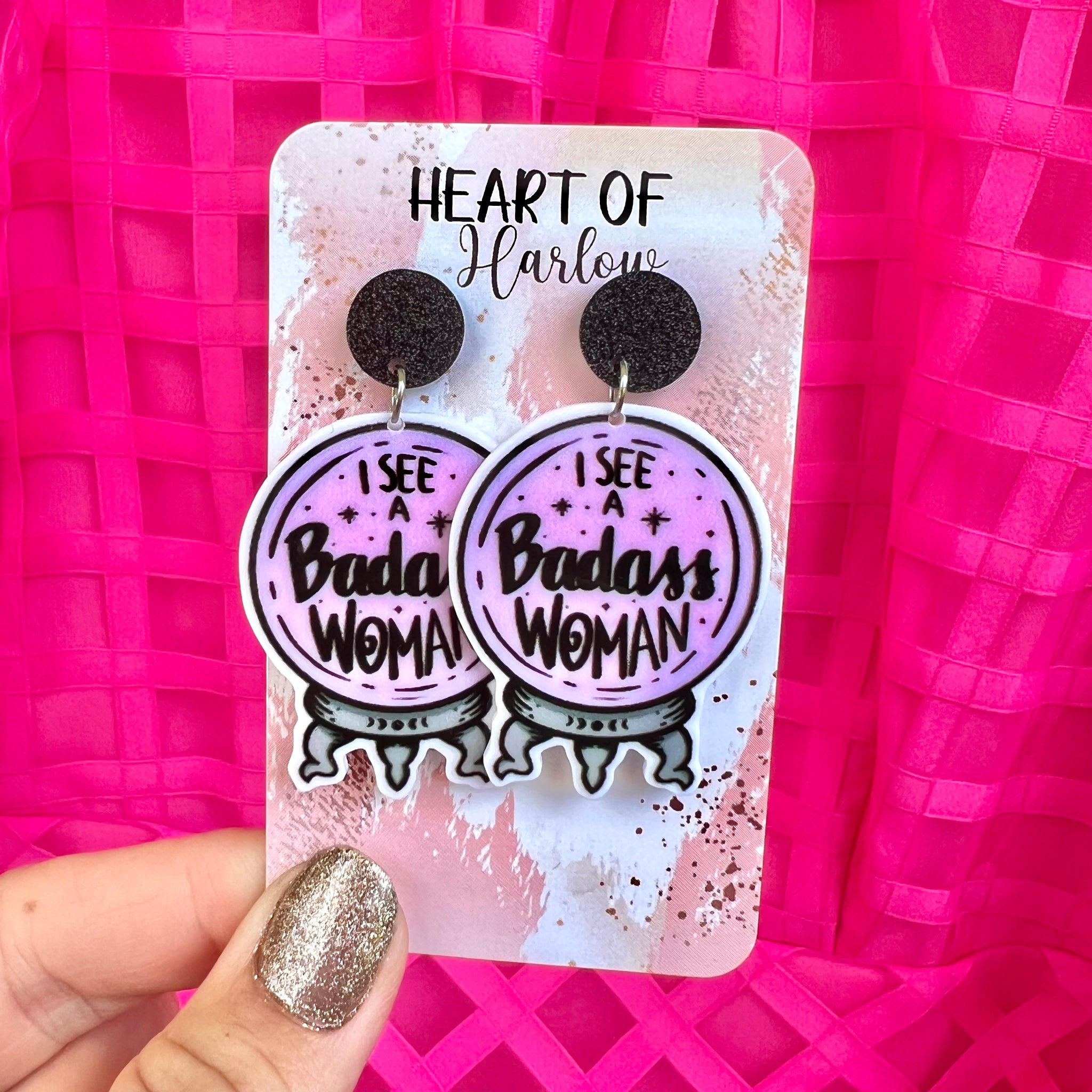 Badass Woman Dangle Earrings