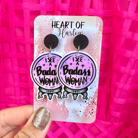Badass Woman Dangle Earrings