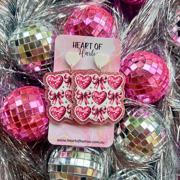 Disco Love & Bows Dangle Earrings