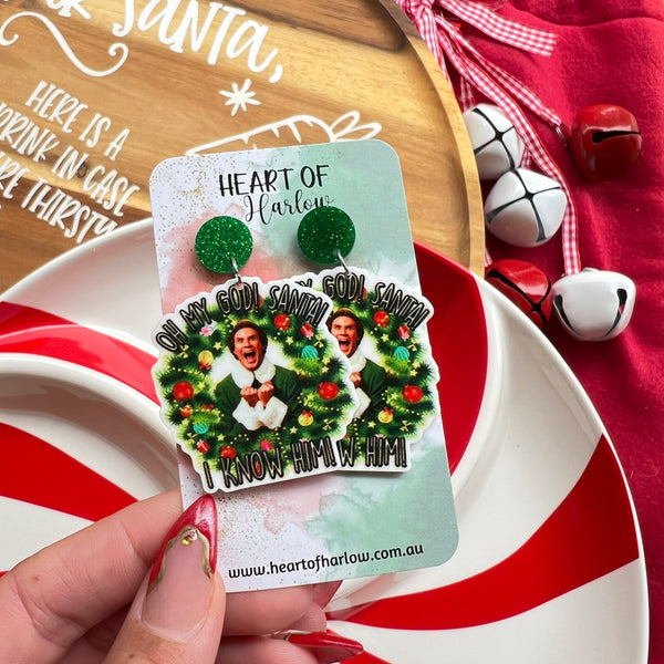 Santa! I Know Him Dangle Earrings