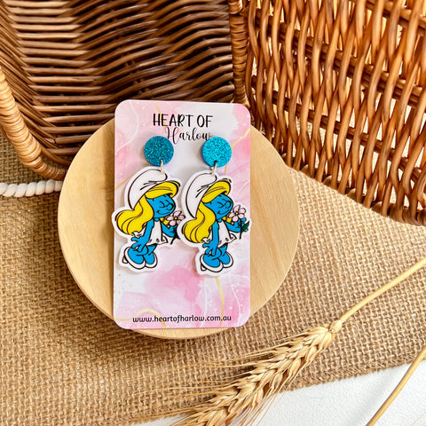Blue Girl Dangle Earrings