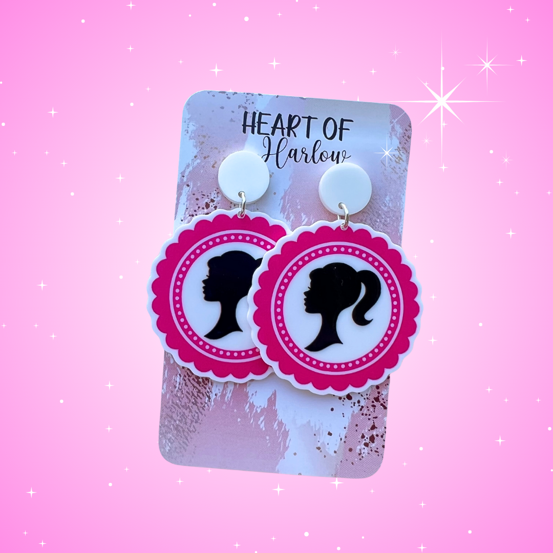 Fashion Doll Head Dangle Earrings