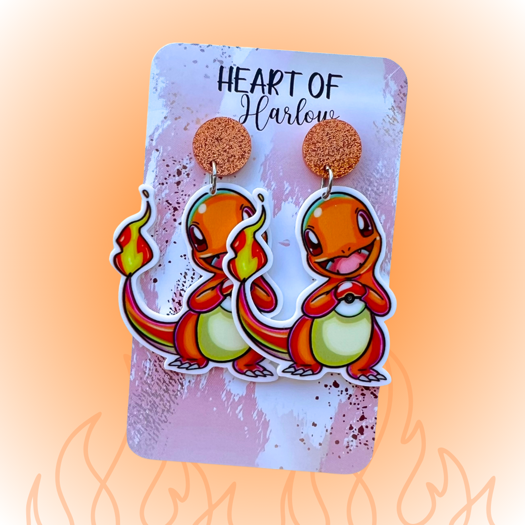 Pocket Pals Fire V2 Dangle Earrings