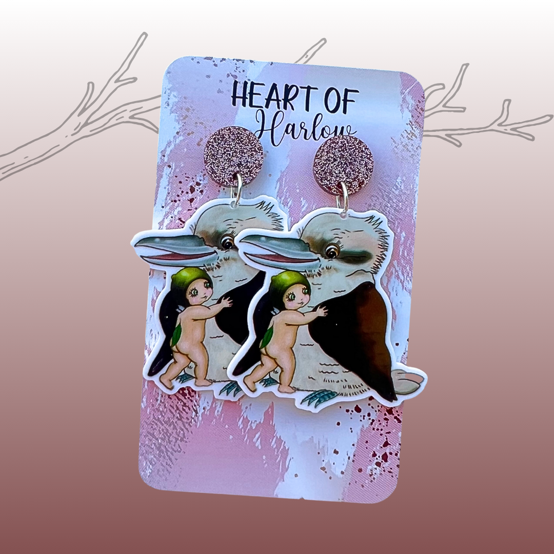 Kookaburra Babies Dangle Earrings