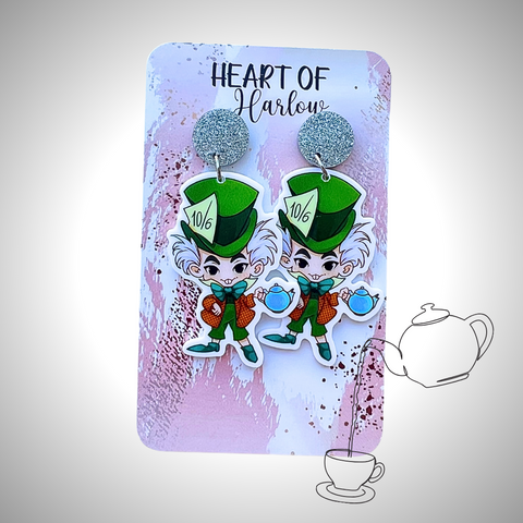 Mad Hat Man Dangle Earrings