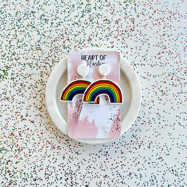 Rainbow Shapes Dangle Earrings