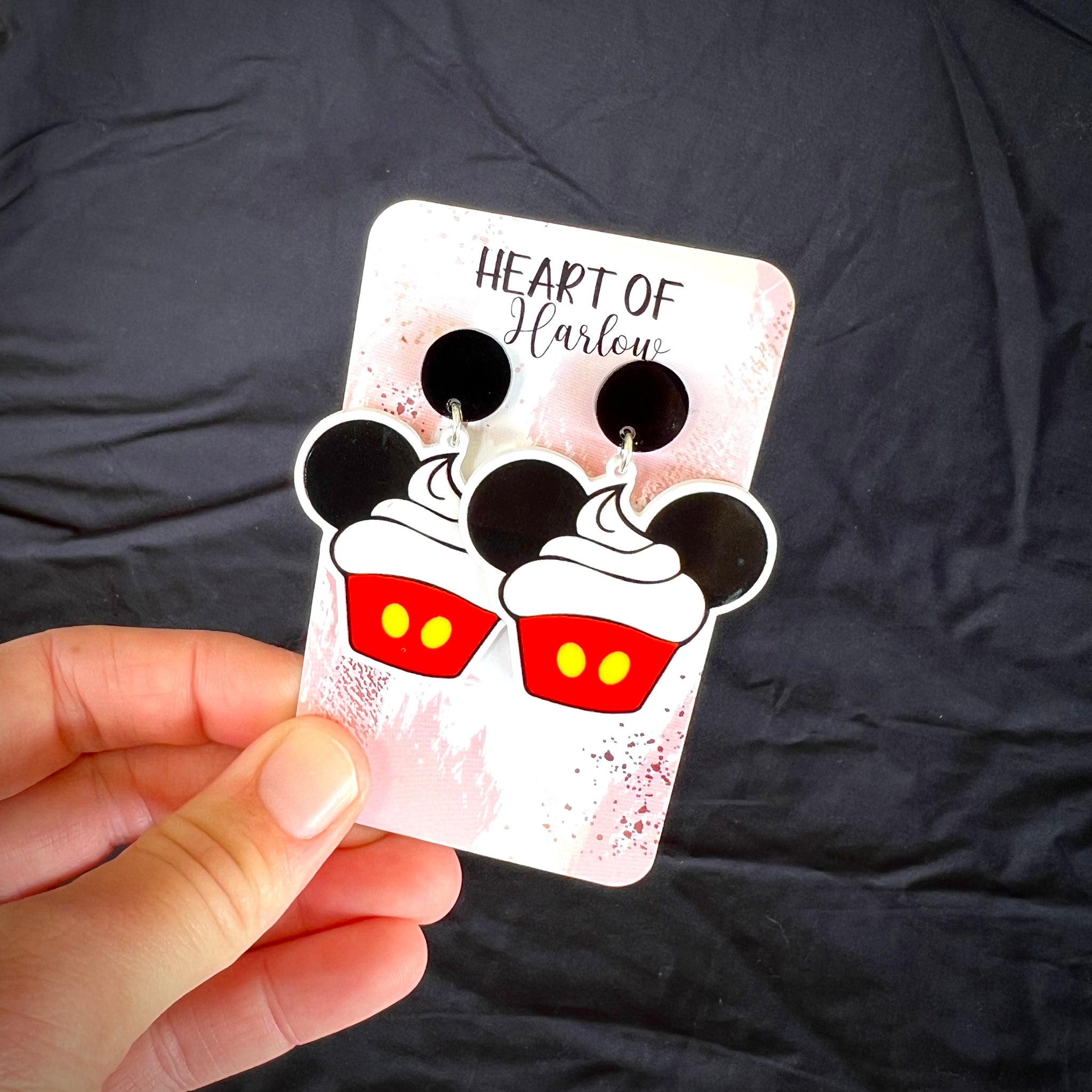 Mickey Cupcake Dangle Earrings
