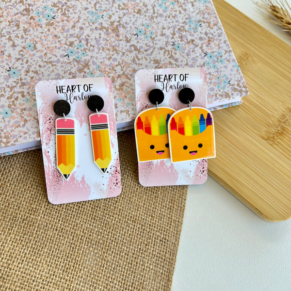 Pencil Dangle Earrings