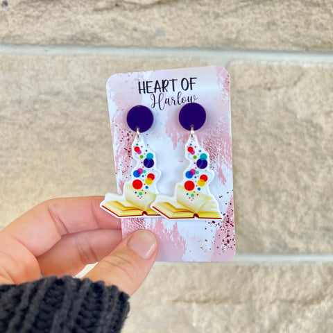 Magical Book Dangle Earrings