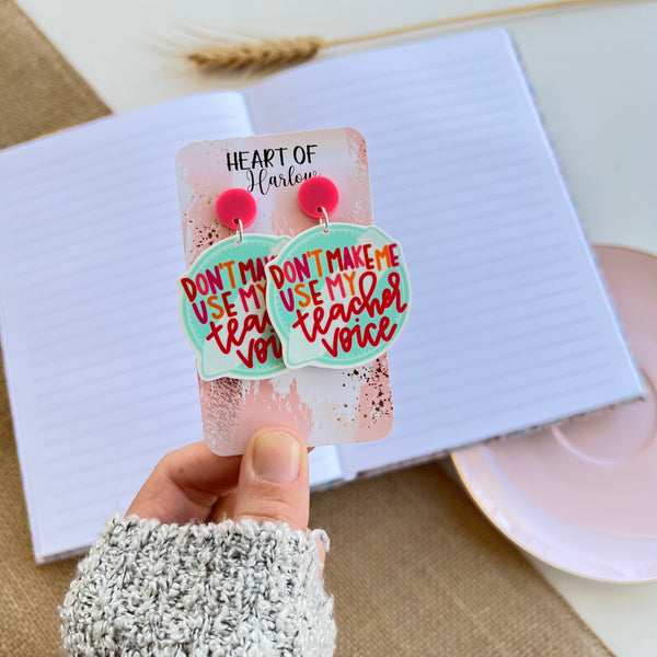 Teacher Voice Dangle Earrings