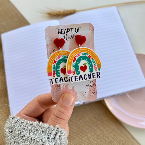 Teacher Rainbow Dangle Earrings