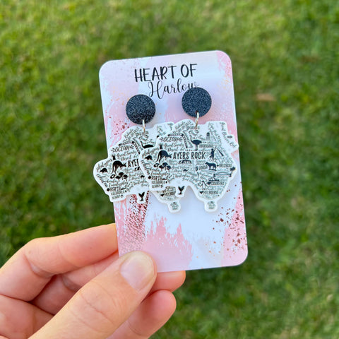 Australian Descriptors Dangle Earrings