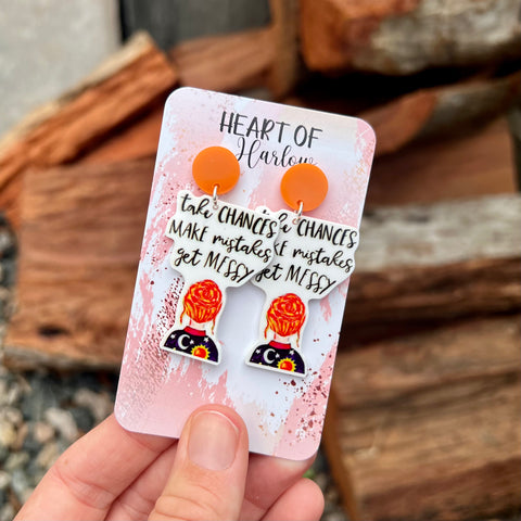 Frizzle Quote Dangle Earrings