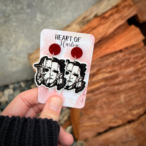 Faces of Horror Dangle Earrings
