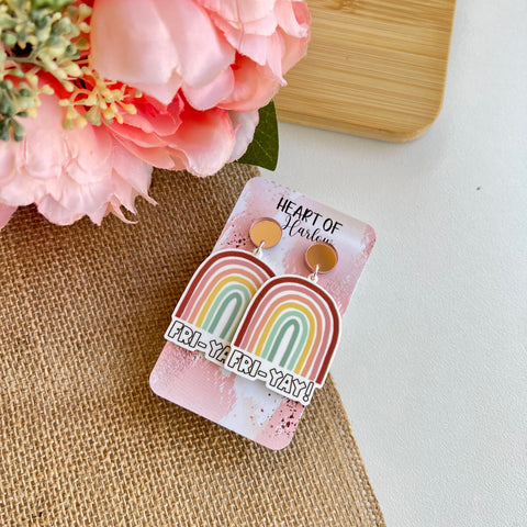 Fri-Yay Rainbow Dangle Earrings