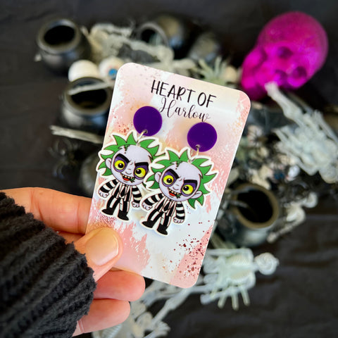 Beetle Juice Dangle Earrings