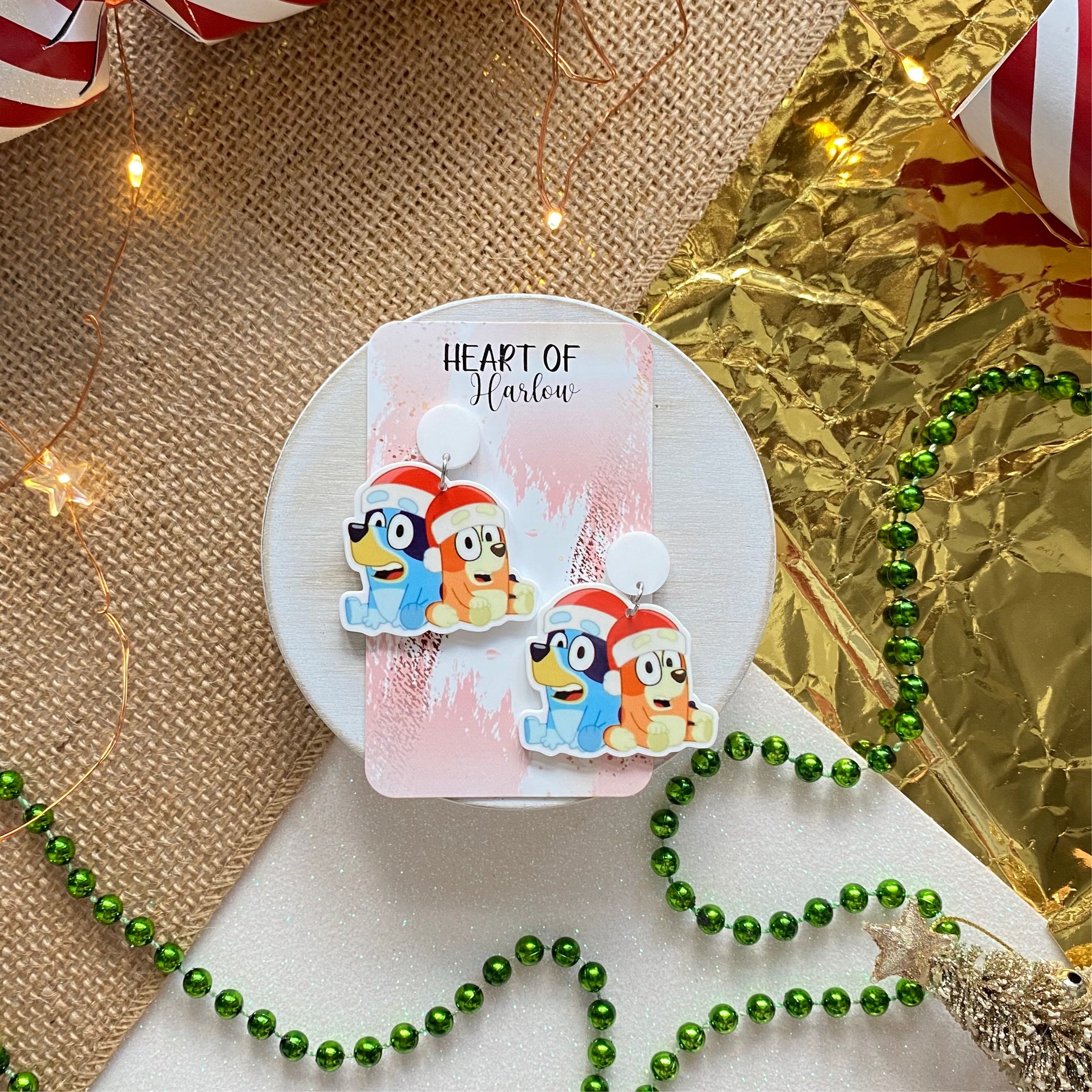 A Heeler Christmas Dangle Earrings