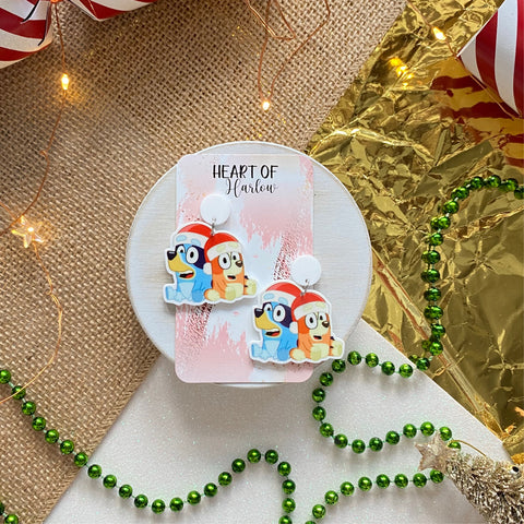 A Heeler Christmas Dangle Earrings