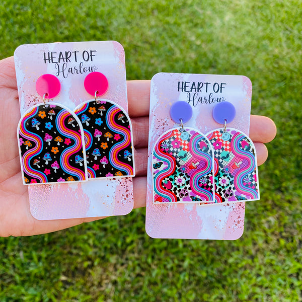Psychedelic Arch Dangle Earrings