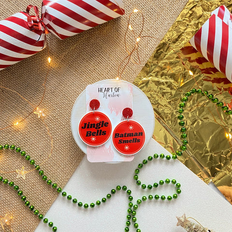 Jingle Bells, Batman Smells Dangle Earrings