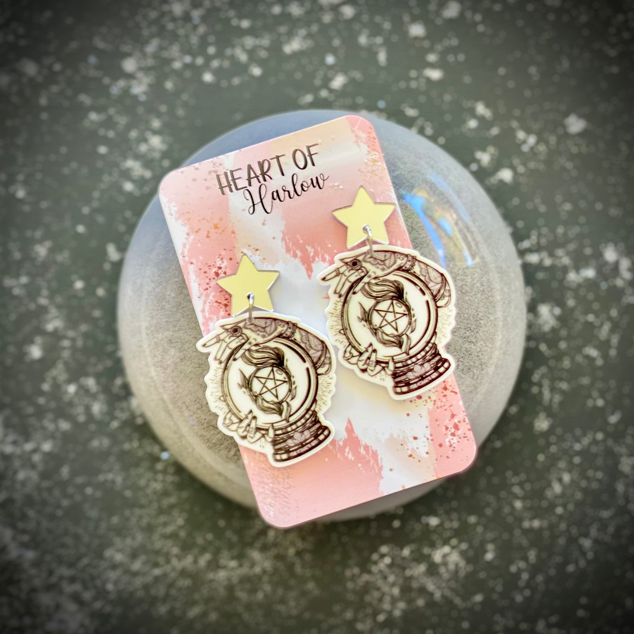 Crystal Ball Dangle Earrings