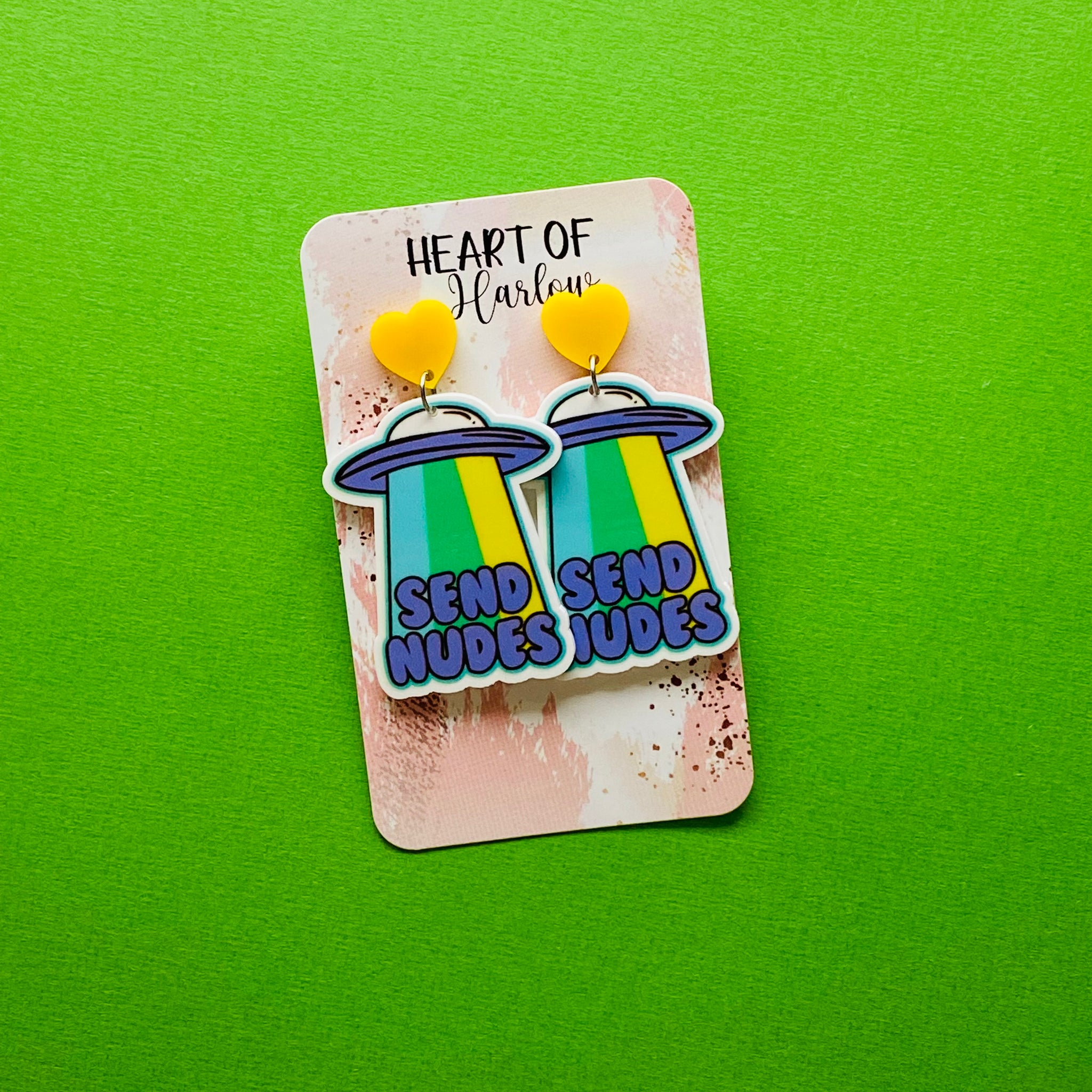 Send Nudes Spaceship Dangle Earrings