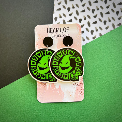 Round Oogie Boogie Dangle Earrings