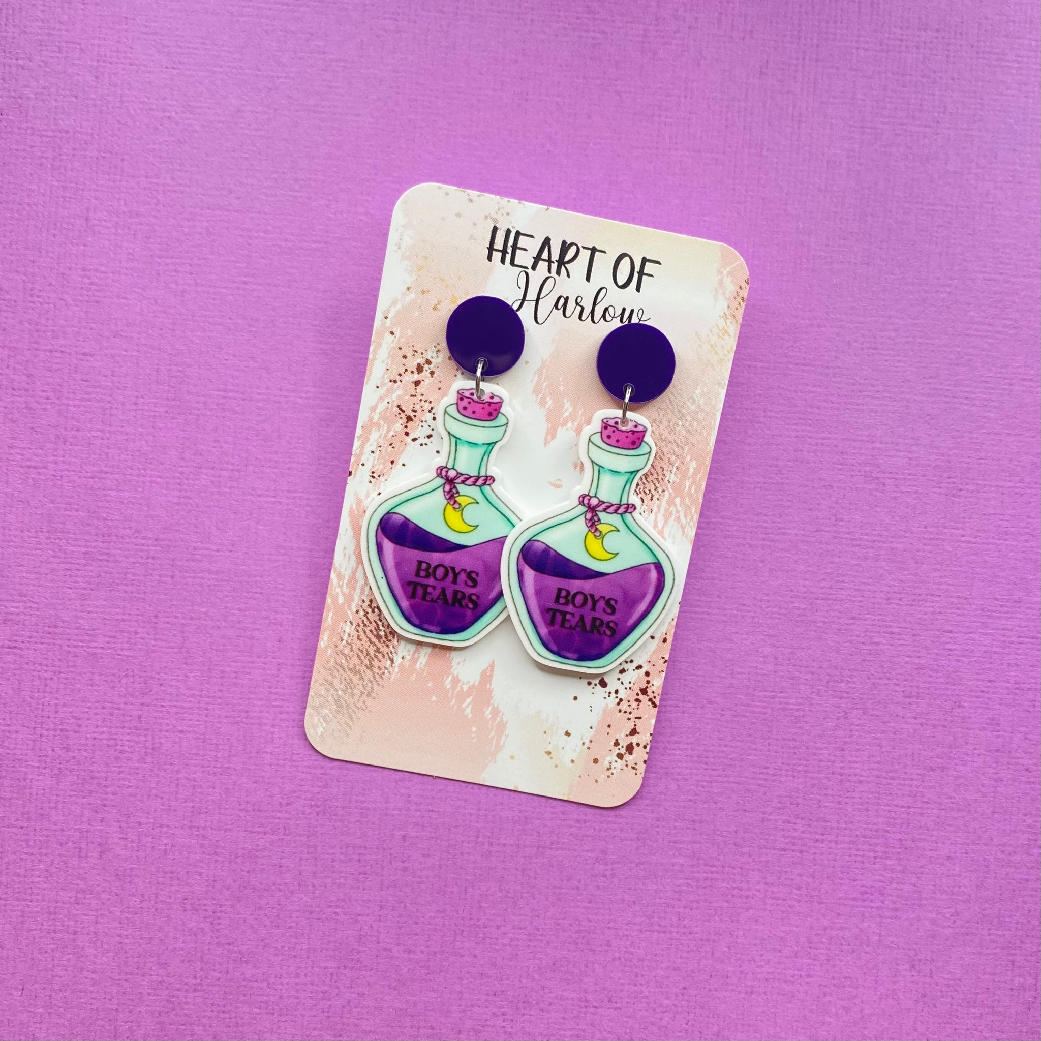 Boys Tears Dangle Earrings