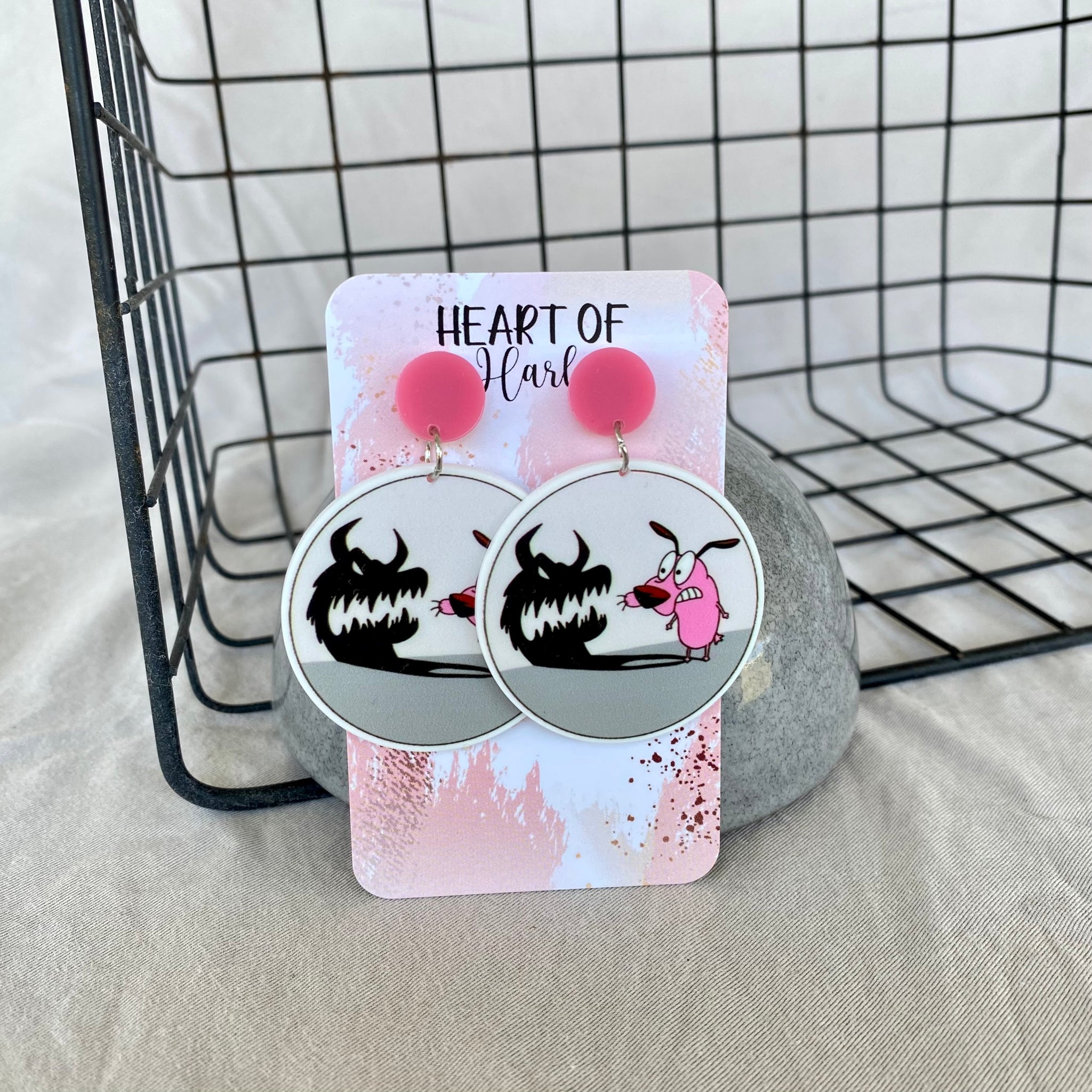 Courage the Cowardly Dog Dangle Earrings