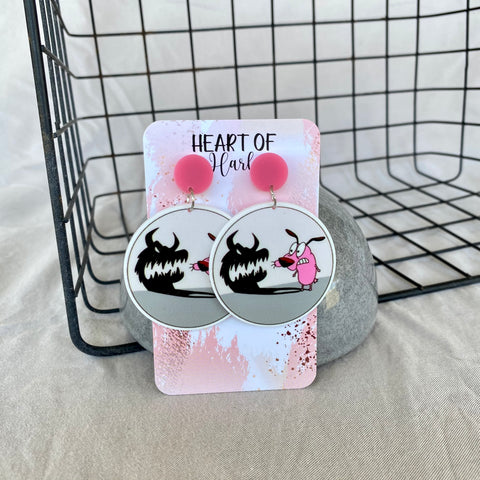 Courage the Cowardly Dog Dangle Earrings
