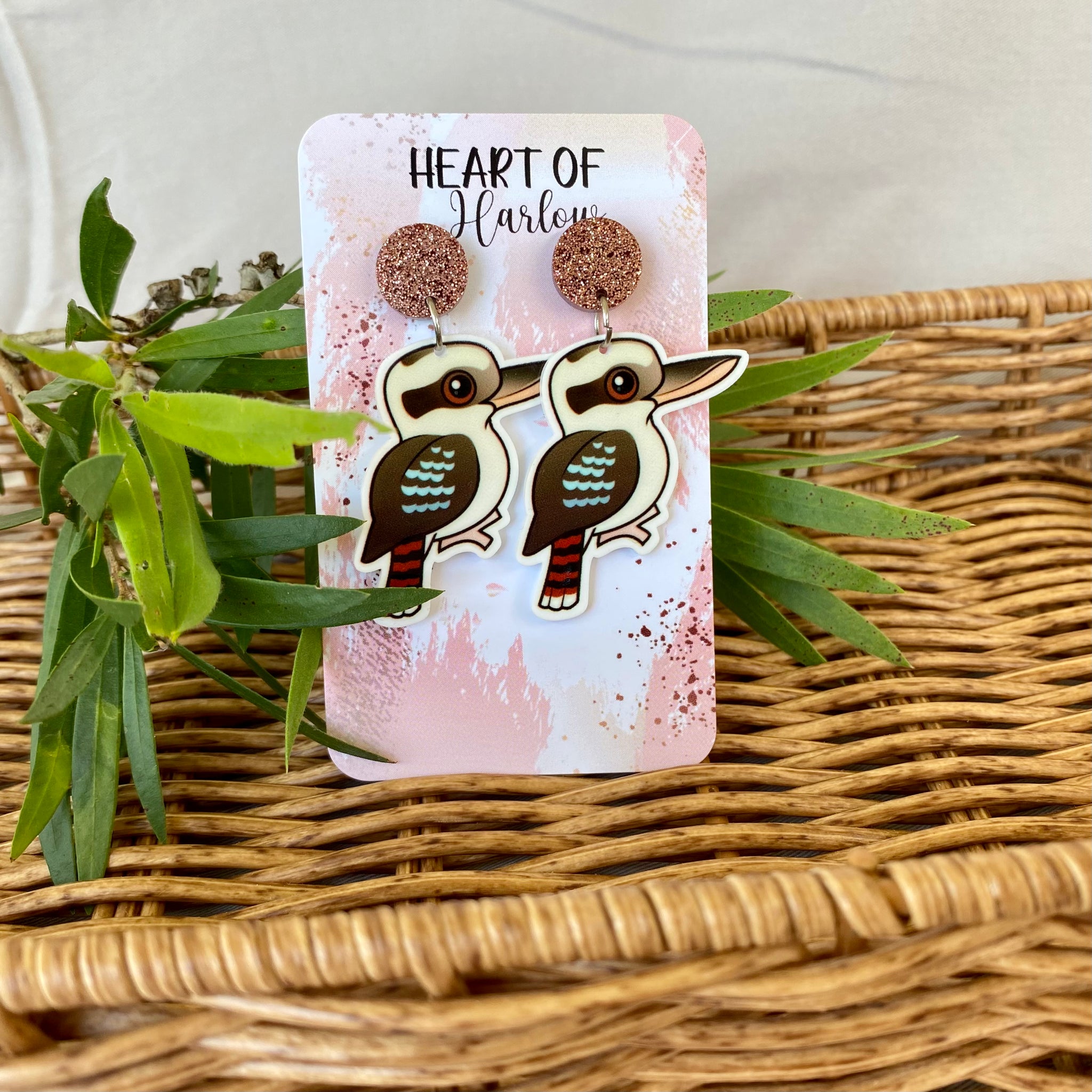 Cartoon Kookaburra Dangle Earrings