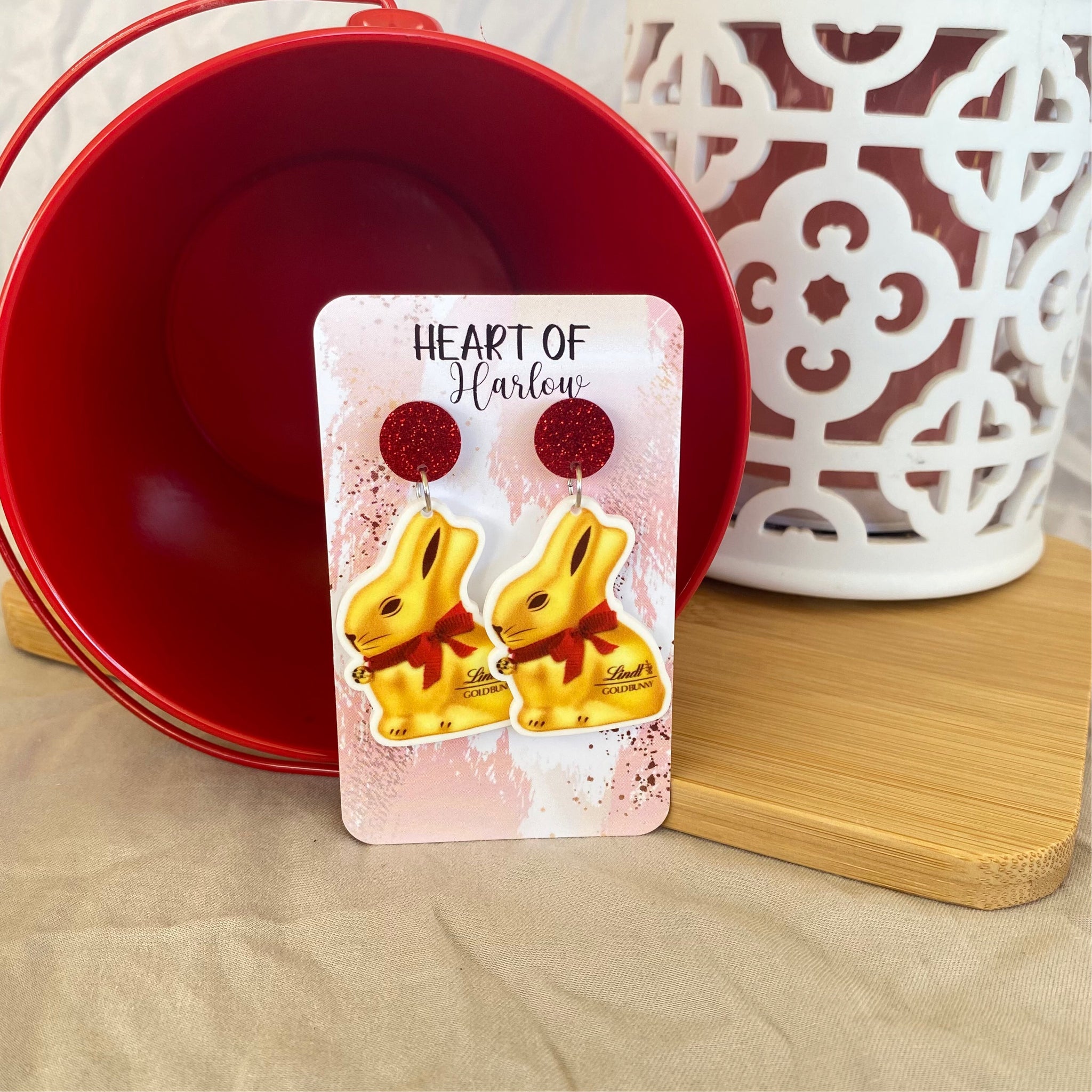 Lindtt Chocolate Bunny Dangle Earrings