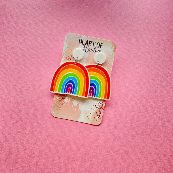 Bright Rainbow Dangle Earrings
