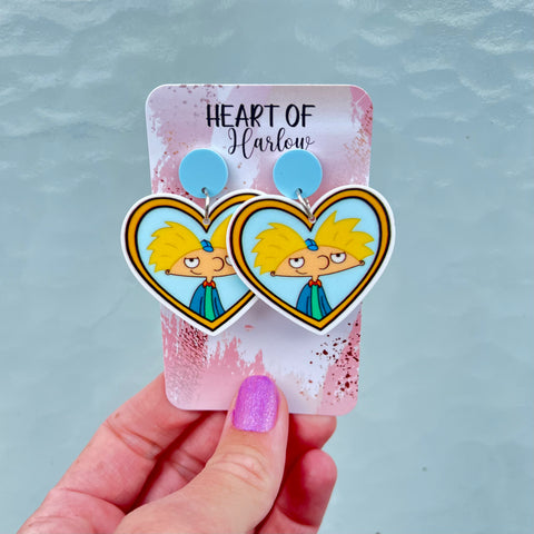 Blue Hey Arnold Dangle Earrings