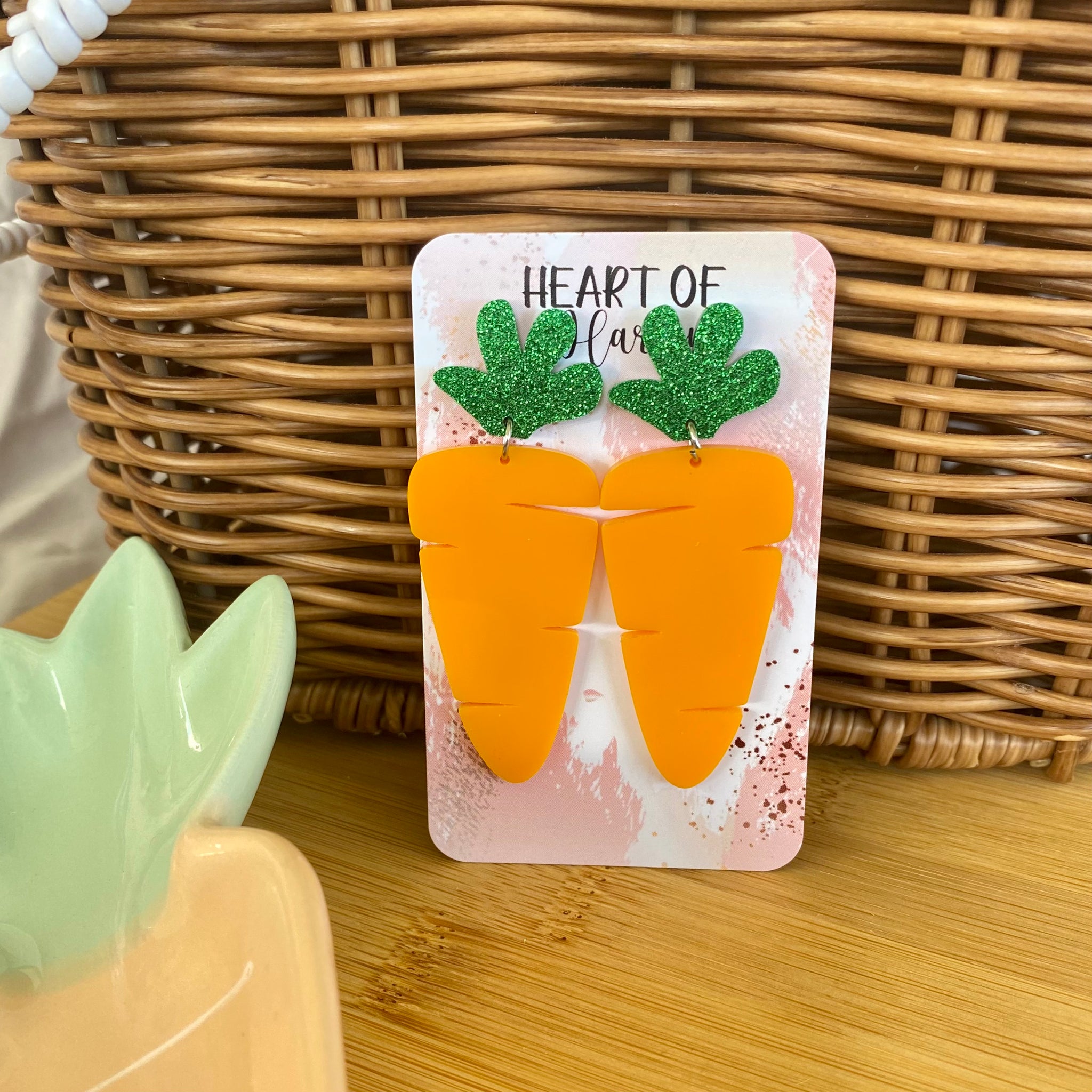 Acrylic Carrot Dangle Earrings