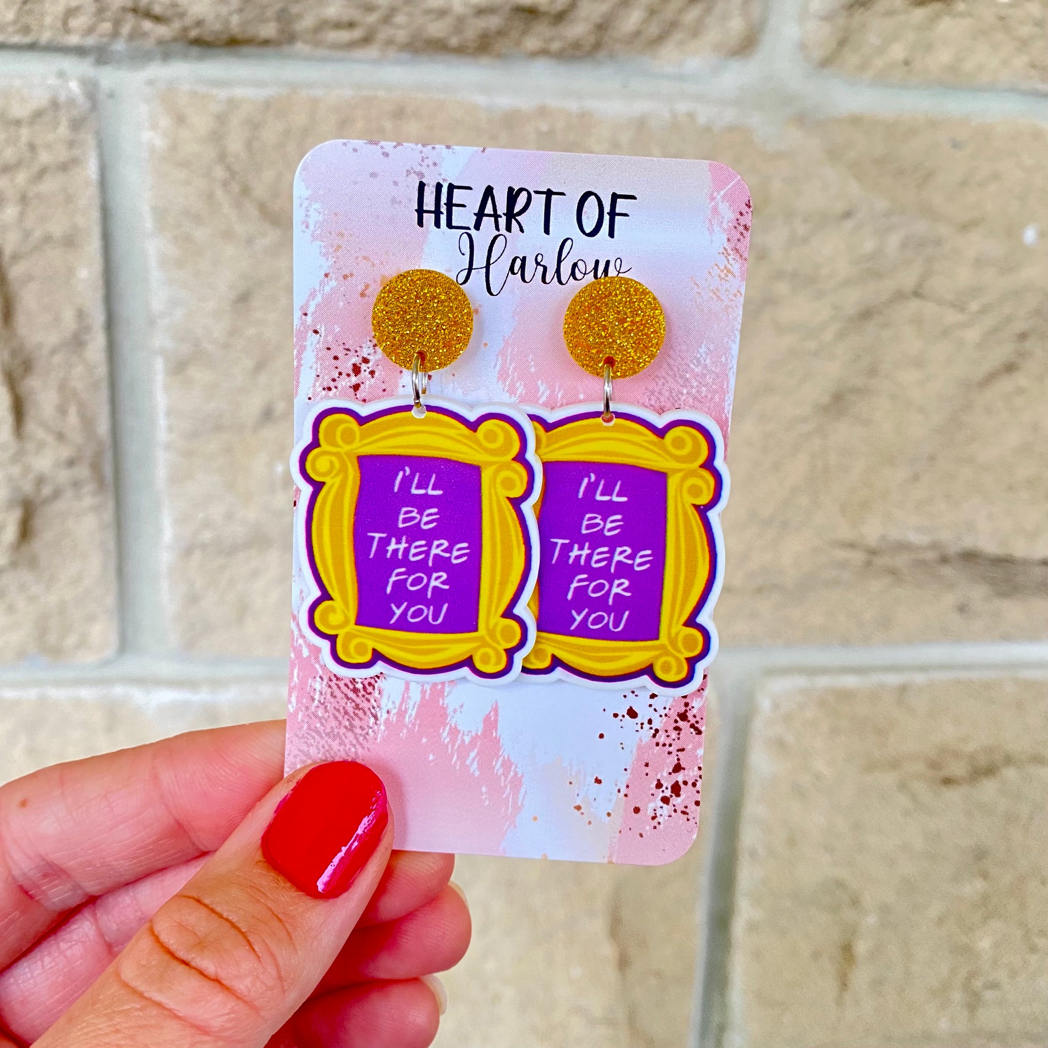 Friends Frame Dangle Earrings