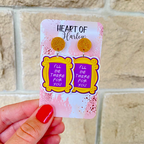 Friends Frame Dangle Earrings