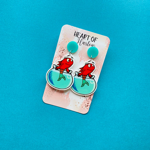 Dr Seuss Fish Dangle Earrings