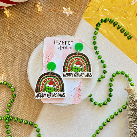 The Grinch Rainbow Dangle Earrings