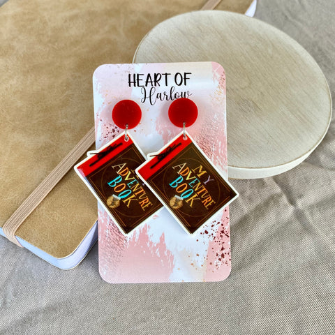 Up Adventure Book Dangle Earrings