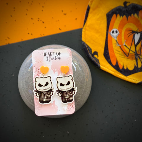 Skellington Kitty Dangle Earrings