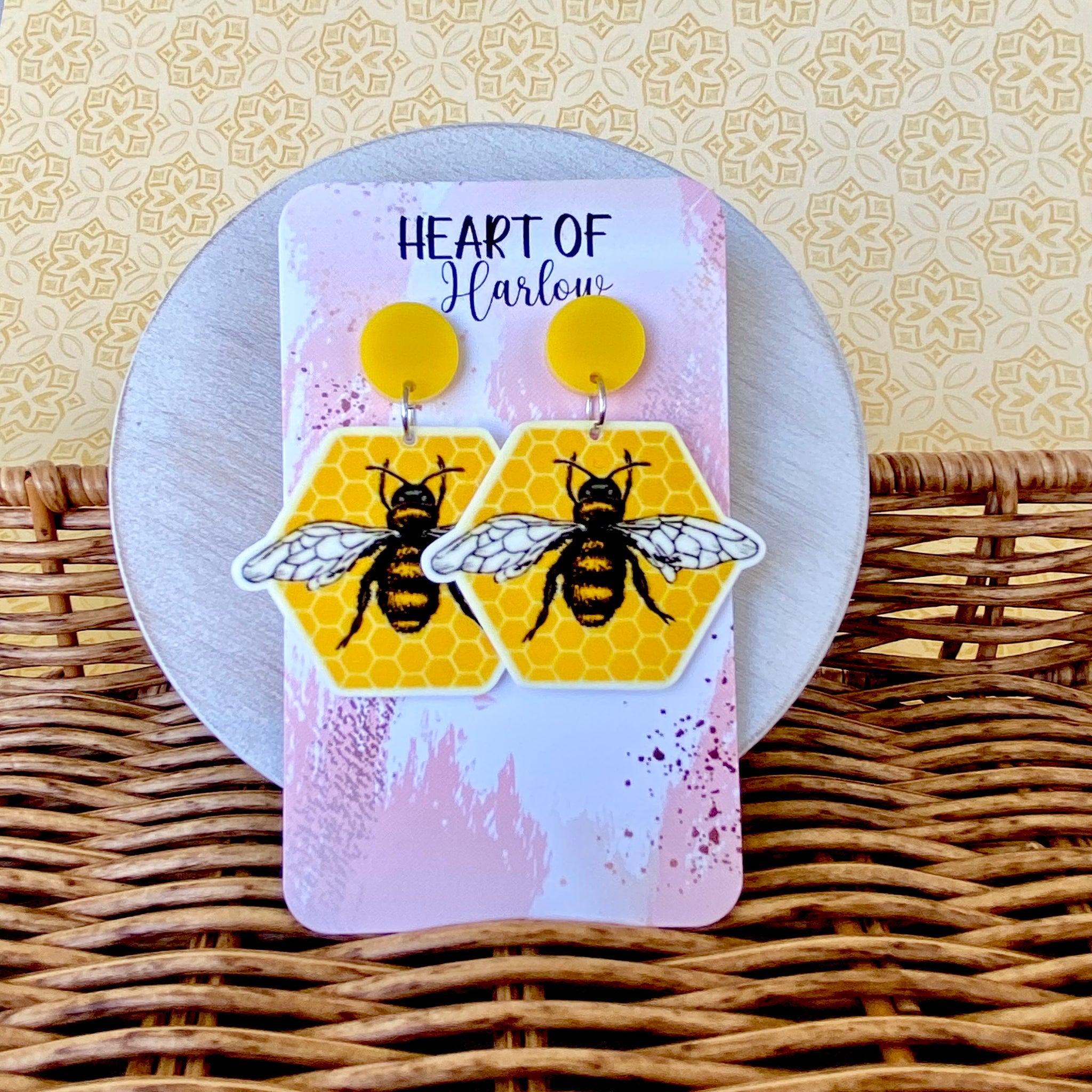 Honey Bee Dangle Earrings