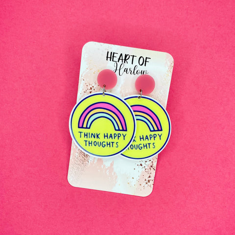 Think Happy Thoughts Dangle Earrings