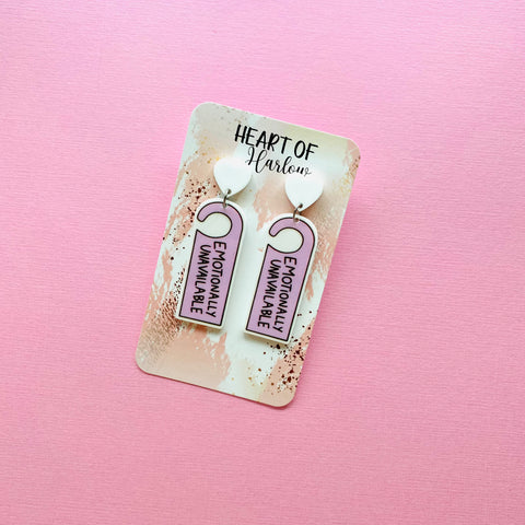 Emotionally Unavailable Dangle Earrings