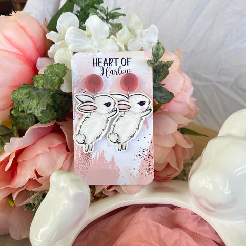 Fluffy Bunny Dangle Earrings