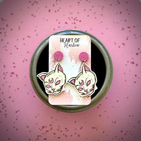 Spooky Kitty Dangle Earrings
