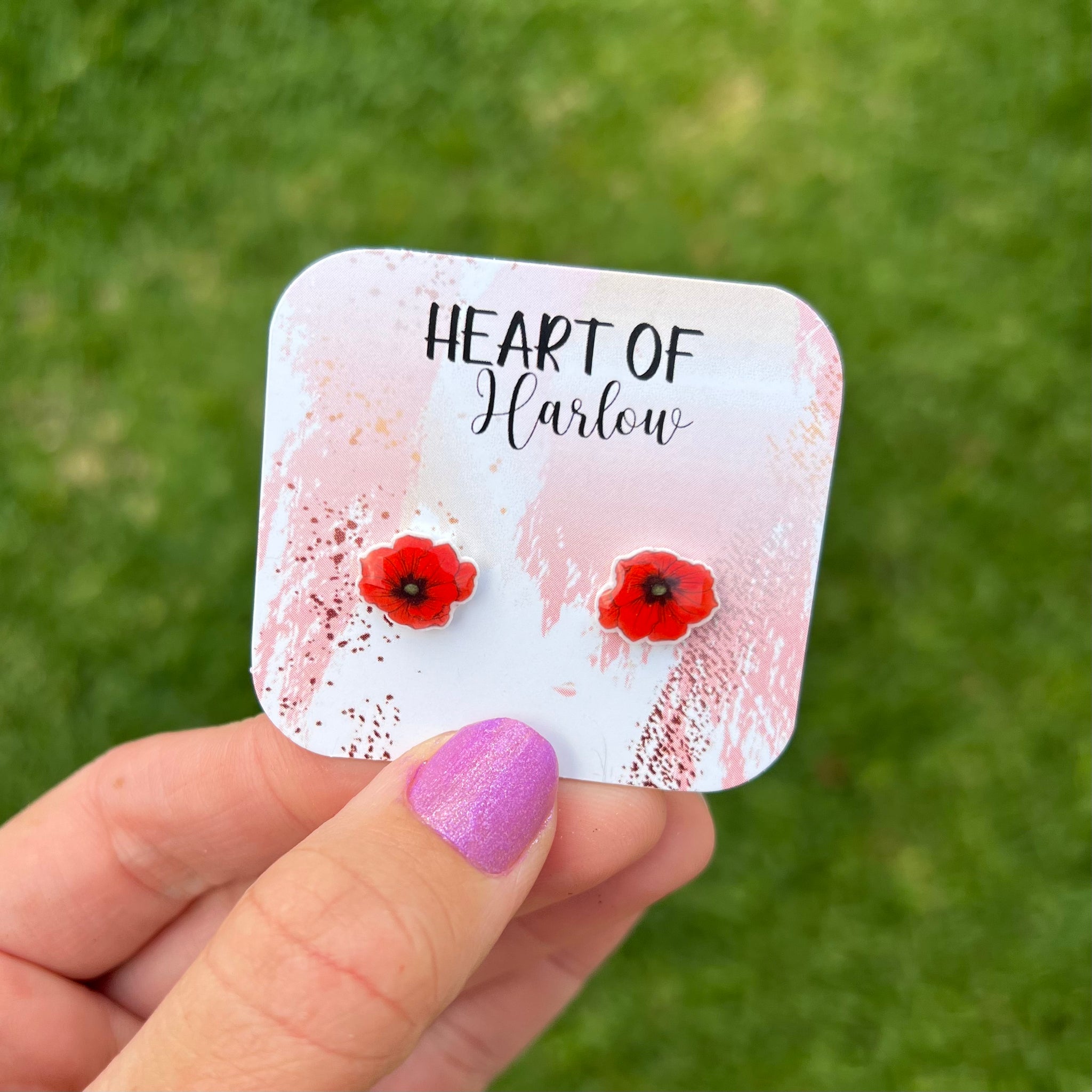 Poppy Flower Mini Studs