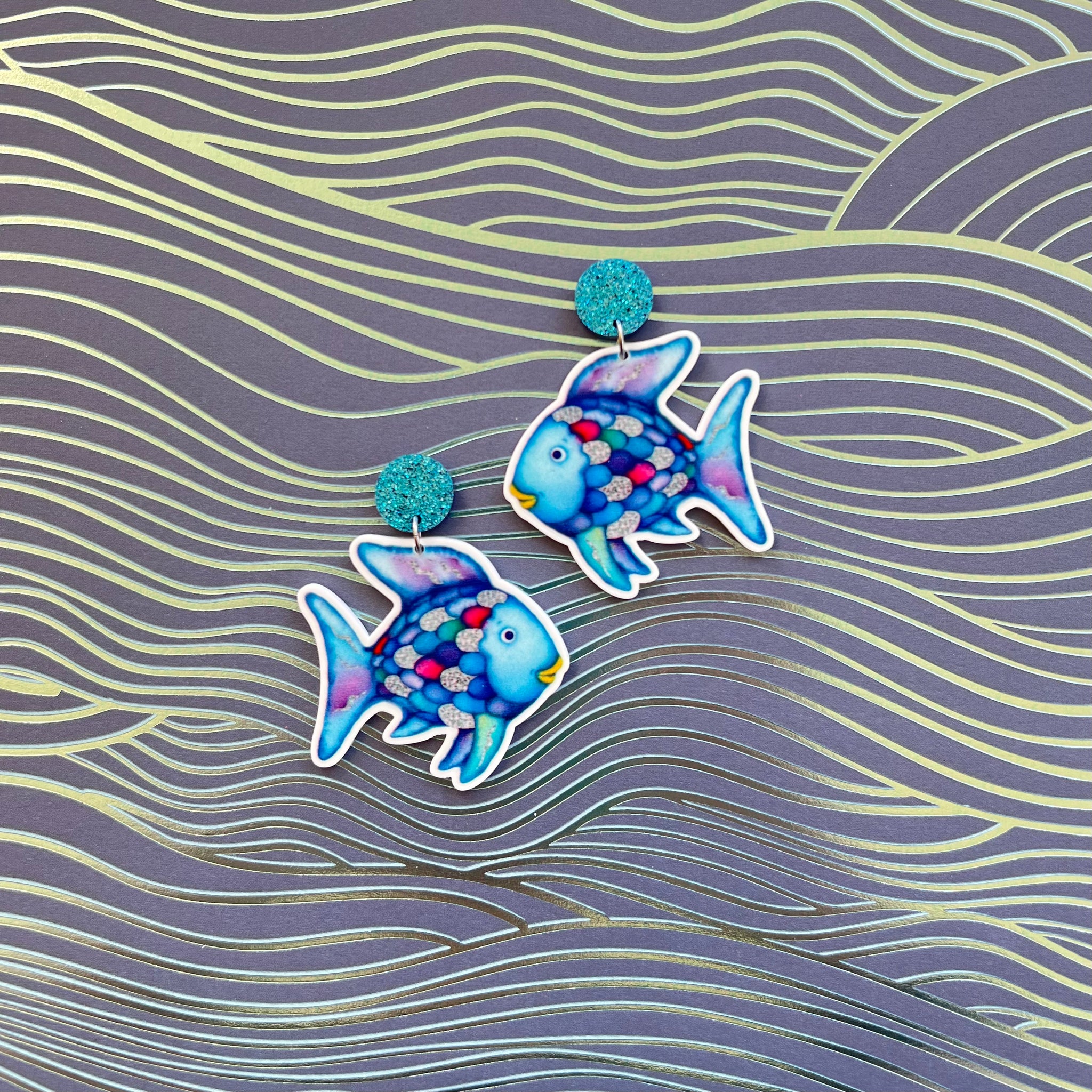 Rainbow Fish Dangle Earrings